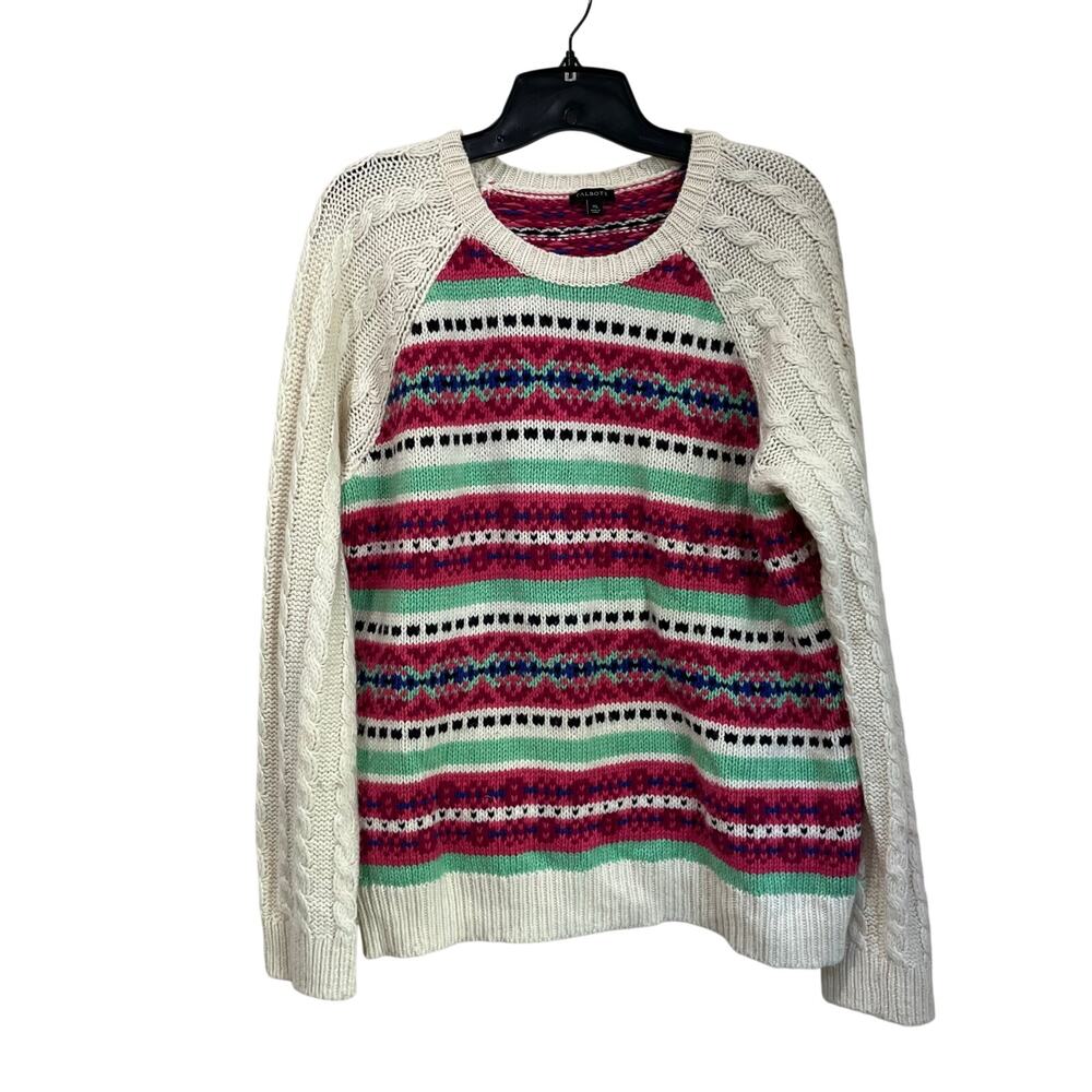 Talbots‎ Fair Isle Sweater Nordic Winter Holiday Pullover Cozy Knit XL